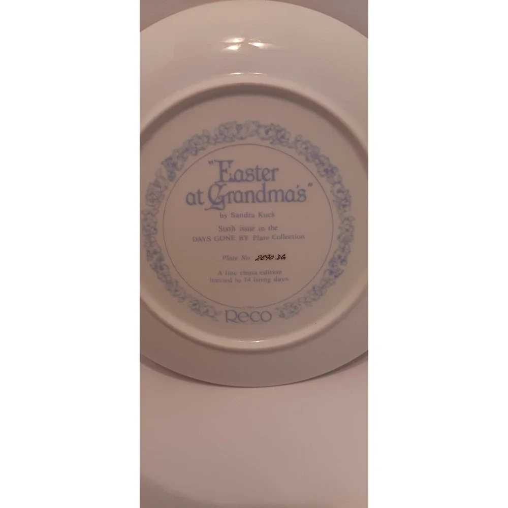 Vintage‎ Collectors Plate Days Gone by Sandra Kuck Easter 80s Cottagecore Decor